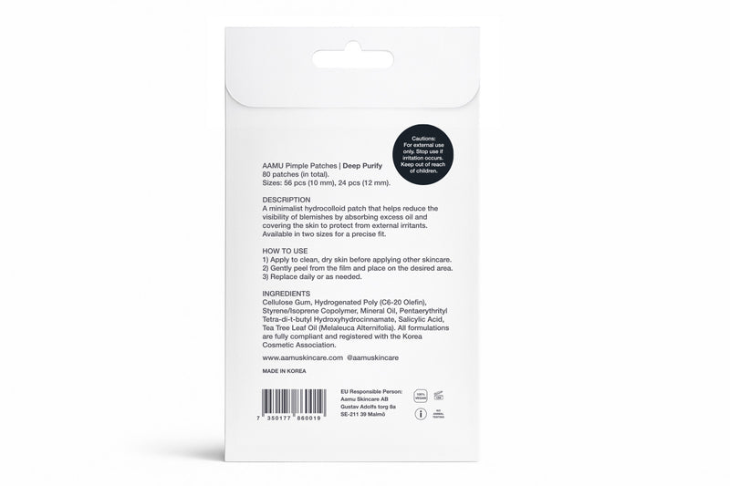 Hydrocolloid acne patch som absorberar olja och skyddar huden