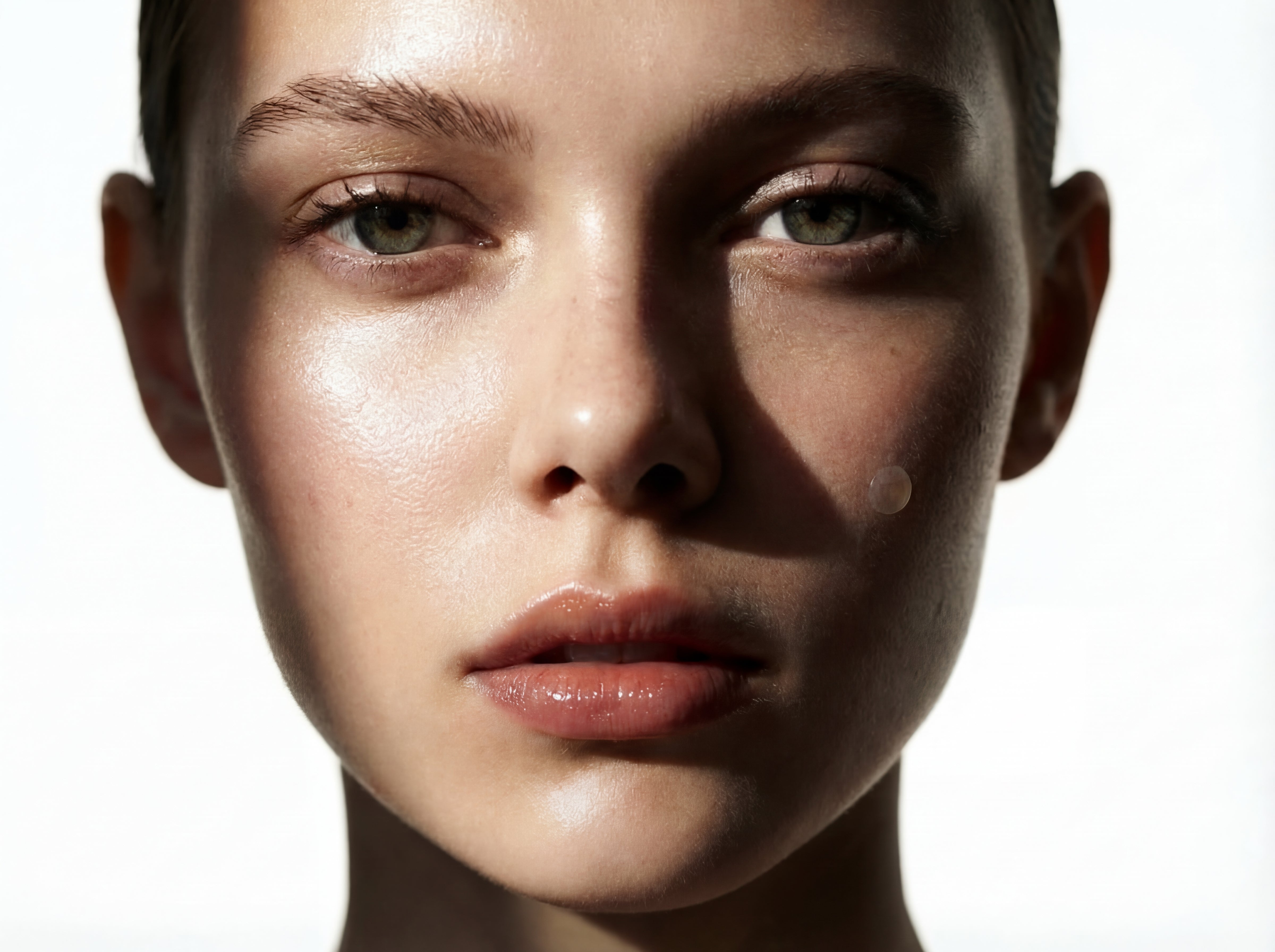 Close-up of skin with AAMU pimple patch treating an active blemish